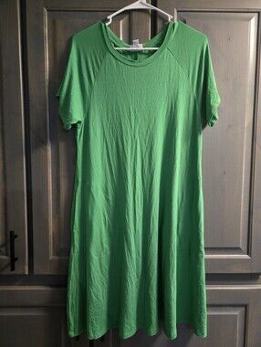 Lularoe Bright Green Short Sleeve Midi Dress Sz Small NWOT